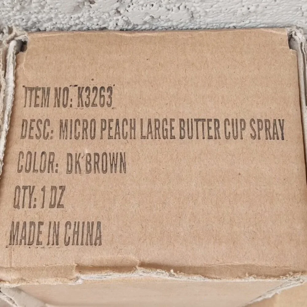 2 Dozen  Micro Peach Buttercup Spray Dark Brown